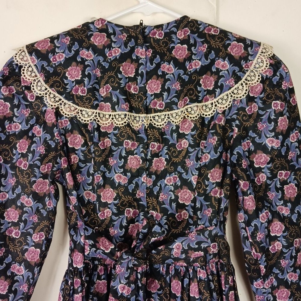 Gunne Sax Jessica McClintock Girls Dress Vintage Size 10 Lace Detail Tie Back - Picture 8 of 11